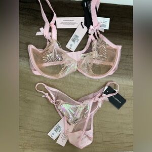 Agent provocateur Pink Quinny Bra (34D) and Panty (2) set.BNWT